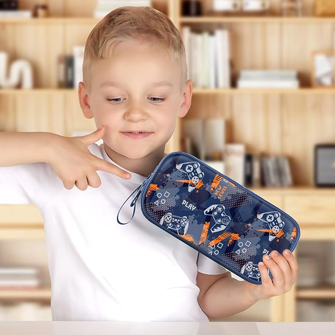 Fitvc Large Pencil Case for Boys,Gamer Boys Pencil Pouch for Kids Teens School,Large Capacity Pen Box Marker Organizer for School