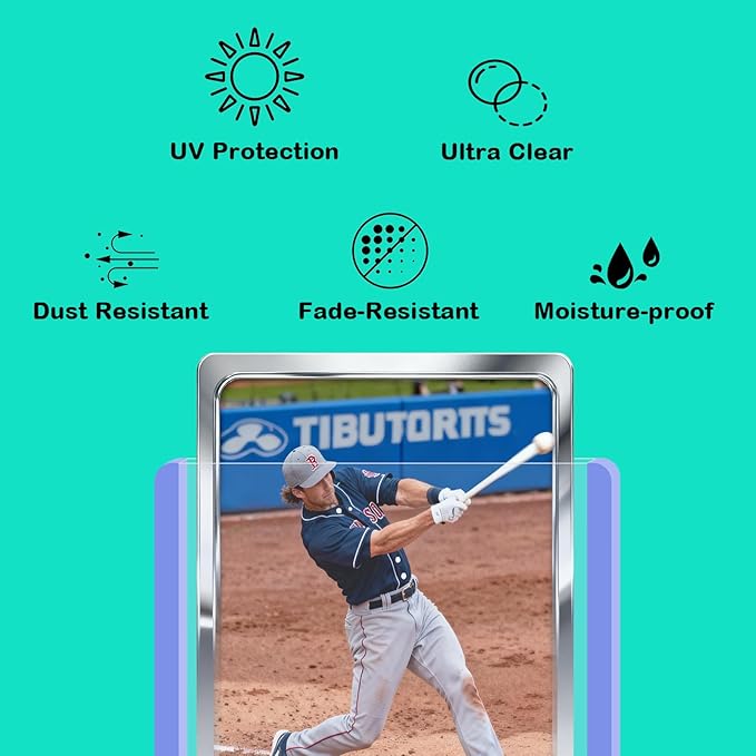 50ct 130pt 3"x4" Hard Card Sleeves - Hard Plastic Trading Card Protector, Rigid Clear Open-Top Card Sleeve, Fits Standard Thick Trading, Baseball, Sports, Game Collectible Cards