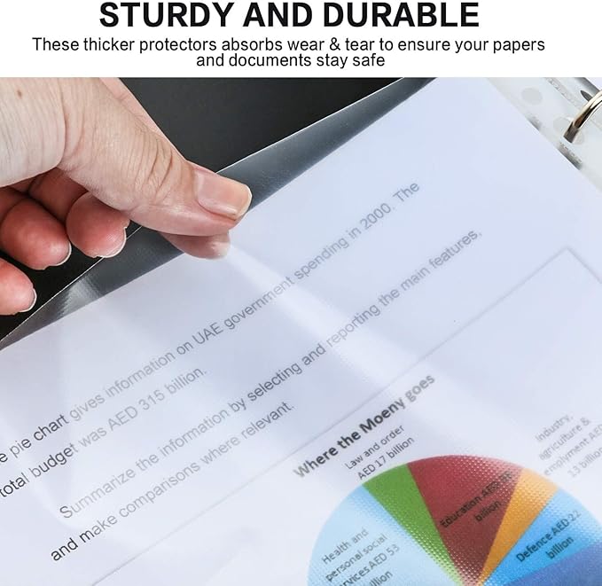 Sheet Protectors, PANDRI 800 Pack Clear Heavy Duty Plastic Page Protectors Sheet Reinforced 11-Hole Fit for 3 Ring Binder Fits Standard 8.5 x 11 Paper, 9.25 x 11.25 Top Loaded, Excluding Acid