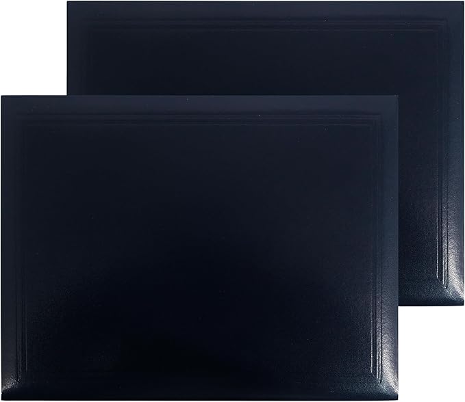 GraduationMall 8.5"x11" Smooth Padded Diploma Cover Certificate Holder Darkblue,2-Packs