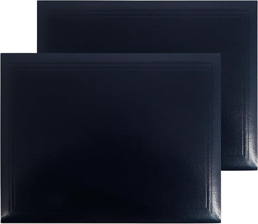 GraduationMall 8.5"x11" Smooth Padded Diploma Cover Certificate Holder Darkblue,2-Packs