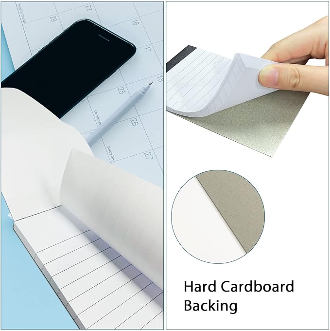 Nichela 8 Pcs Note Pads Refills 3 x 5 inches Memo Small Notebook Writing Pads with 30 Sheets Each Pad College Ruled Lined Paper NotePads White