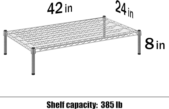 Regal Altair 24" Deep x 42" Wide x 8" Height Wire Shelving Kit | 1-Tier | NSF Commercial Storage Rack Unit