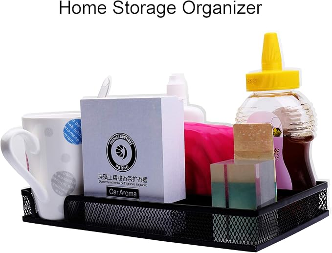 EsOfficce Drawer Organizer, Desk Organizer, Black Metal Mesh Drawer, Desk Drawer Organizer for Home Office and School,11.02X 6.10 X 1.38 Inch,Black
