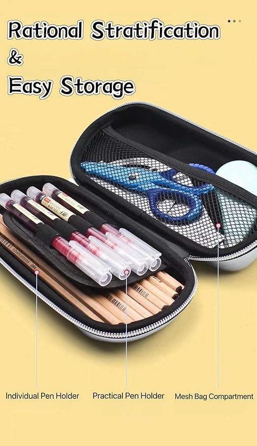 XZR Supercar Pen Case Box Bag Stocking Stuffers Large Capacity Organizer Cool Supercar Pencil Bag Storage Box EVA Material Nice Gift (Blue)