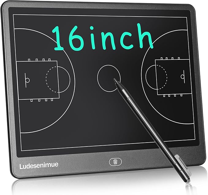Electronic Basketball Coaching Board - 16 inch LCD BasketballTactics Board with Stylus Pen, Basketball Coach Essentials