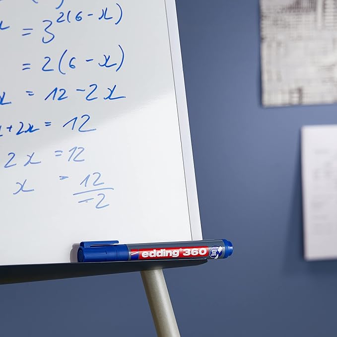 edding 360 whiteboardmarker - blauw - 10 whiteboardstiften - ronde punt 1,5 - 3 mm - boardmarker uitwisbaar - voor whiteboard, flipchart, magneetbord, prikbord, memobord - sketchnotes - navulbaar