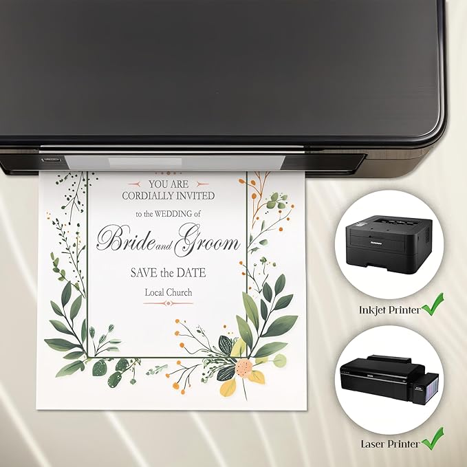White Cardstock 8.5 x 11, White Cardstock Printer Paper 80lb 100 Sheets, GIGYES Copy Paper for Printer, Watercolor Drawing, Certificate, Invitations