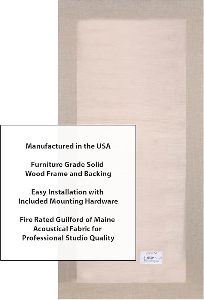 ATS Acoustics Home Office Residential Acoustic Treatment Room Kit Sound Absorbing Acoustic Panel 6 Pack for 50-100 Sq Ft (Cream)