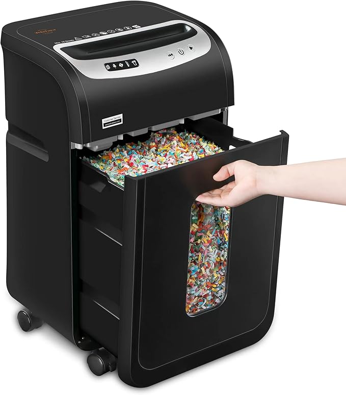 VidaTeco Paper Shredder for Home Office Heavy Duty with 60 Mins Running with US Patented Cutter,Shred CD/Card with Extra Large Bin,AUTO Jam Proof(ETL) (18-Sheet Micro Cut)