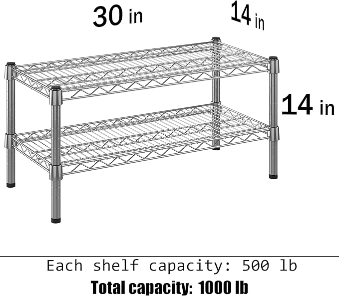 Regal Altair 14" Deep x 30" Wide x 14" Height Wire Shelving Kit | 2-Tier | NSF Commercial Storage Rack Unit