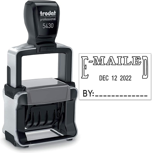 Trodat 5430 Professional Self-Inking Date Stamp with E-MAILED - Black Ink