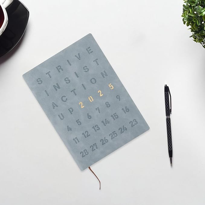 CIYODO Fitness Journal Notebook Workout Planner Daily Training Scheduler A5 Blue Fitness Agenda Notepad for Gym Exercise and Weight Loss Tracking 2025