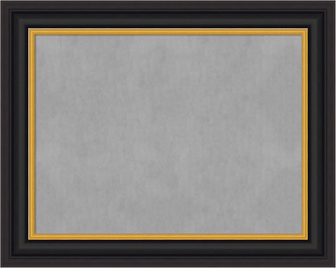 Amanti Art Black Framed Magnetic Board 24x30 Medium Vision Board for use with Magnets, 100% Metal Sheet to Display Items as Office Decor or for Home Organization in mudroom, Kitchen or Kids Room