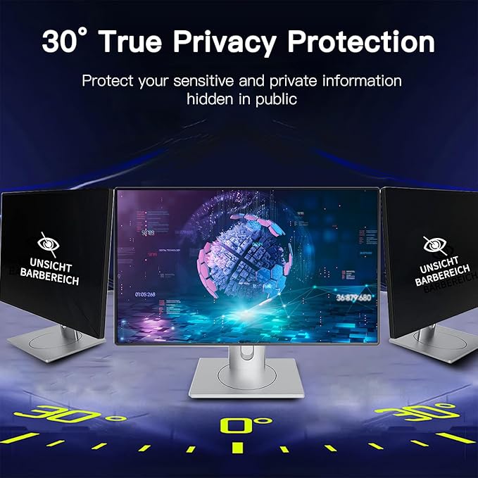 2 Pack Magnetic Hanging Computer Privacy Screen 32 Inch for 16:9 Widescreen Monitor, Removable Privacy Screen Anti Glare Blue Light Computer Screen Shield, Anti-Scratch 32 in Protector Film