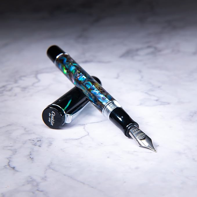 Conklin Duragraph Fountain Pen Abalone Nights - Stub Nib, Premium Writing Instrument for Calligraphy & Signatures