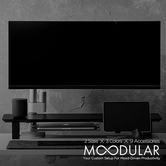 ULTRARM Moodular Add-ons Storage Tray [Accessory Only - Requires Moodular Wooden Monitor Stand Slide Rails for Use] Black MSA-TR