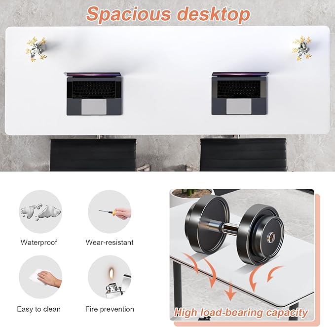 Conference Table Flip Top Mobile Conference Room Tables,Folding Conference Table with Wheels,Large Meeting Training Seminar Table Saving Space for Office Classroom(12A,70.8'')