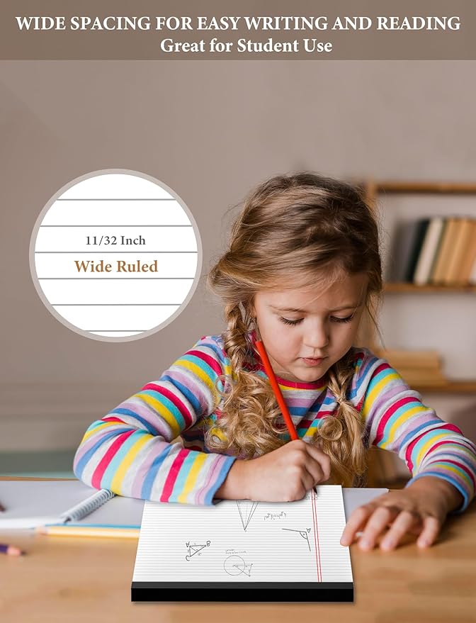 Note Pads 8.5 x 14 Wide Ruled, 4 Pack Legal Pads 8.5 x 14 White Paper Pads Lined Paper Tablets, Notebook Pads 8.5x14, White Lined Paper Pads 8.5x14 Writing Pad, 70 GSM Notebook Paper, 30 Sheets/Pad