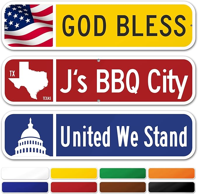 Custom Street Sign, Address Sign, 8 Colors, Reflective Option, Mounting Options, 6x24 Inch, Thick Rust-Free AlumaBond, Made in USA By My Sign Center (US State)