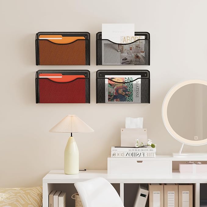 MINDEPOT Wall File Organizer,Hanging Wall Mounted File Folder Binder Holder Mail Organizer for Office,Home and School Supplies