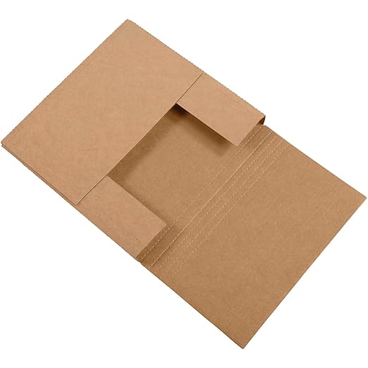 Tape Logic TLM772BFK Easy-Fold Mailers, 7 1/2" x 7 1/2" x 2", Kraft (Pack of 50)