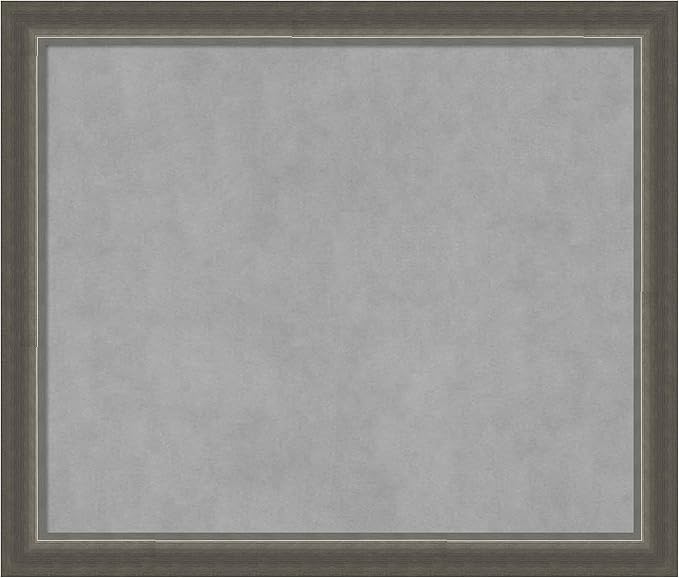 Amanti Art Silver Framed Magnetic Board 23x27 Medium Vision Board for use with Magnets, 100% Metal Sheet to Display Items as Office Decor or for Home Organization in mudroom, Kitchen or Kids Room