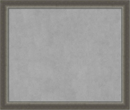 Amanti Art Silver Framed Magnetic Board 23x27 Medium Vision Board for use with Magnets, 100% Metal Sheet to Display Items as Office Decor or for Home Organization in mudroom, Kitchen or Kids Room