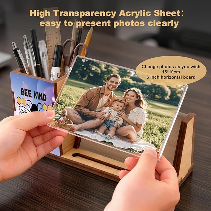 ZXAZXA Pen Holder for Desk Office Desk Accessories Multi-functional Spring Bee Decorations Desk Pen Holders Gifts for Women Men Coworkers Friends Employee Teacher