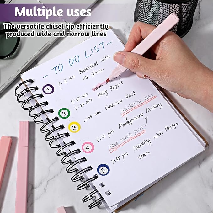 IANFAN 120 Pcs Bible Highlighters Aesthetic, Chisel Tip Cute Pastel Highlighters No Bleed Soft Color 12 Assorted Color Marker Pens for Notes Journaling Office Supplies