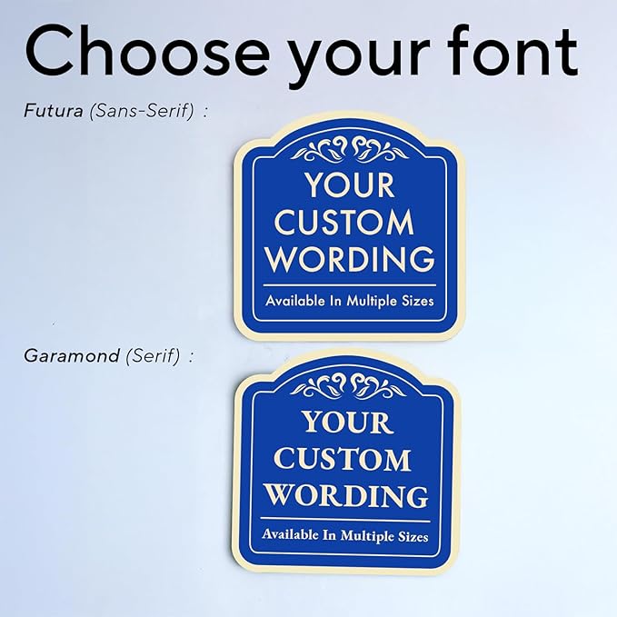 Blue Steel 12x12 Personalized Custom Aluminum Decorative Waterproof Driveway Sign