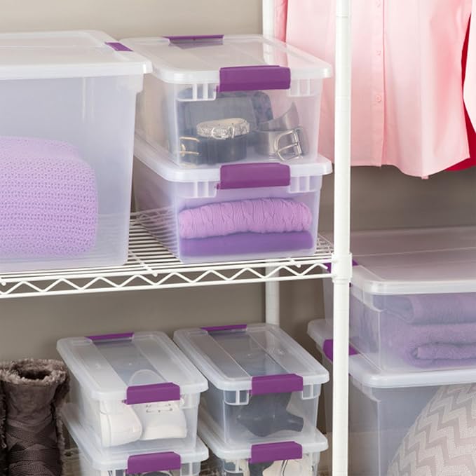 Sterilite 36-Pack 15 Quart Clearview Latch Box, Stackable Organizer Bins with Latching Lids - Clear Plastic Organization Containers for Closet, Bedroom, Shelving Units and Everyday Home Storage