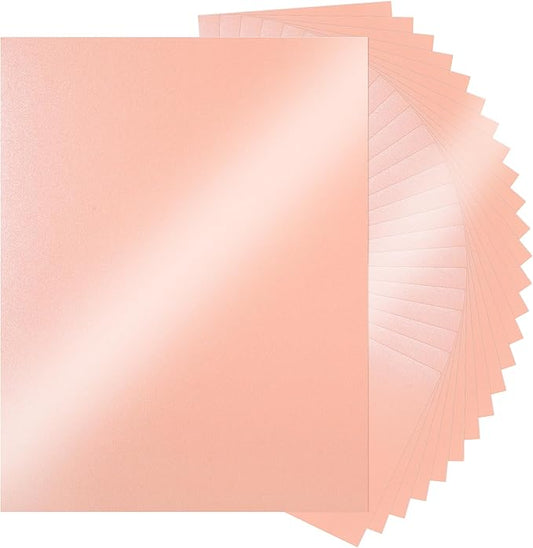 25 Sheets Pink Shimmer Cardstock 8.5 x 11InchInch Glitter Card Stock 92lb Heavyweight Craft Printer Paper for Wedding Invitations, Greeting Cards, Printing UAP18PK025