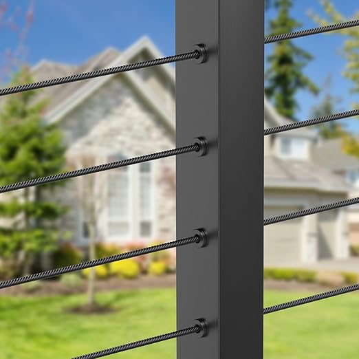 BLIKA Upgraded 20 Pack Stainless Steel Black Protector Sleeves for 1/8" 5/32" or 3/16" Deck Cable Railing, for Metal Posts, T316 Marine Grade, Cable Railing Protector Sleeves, Cable Railing Post Kits