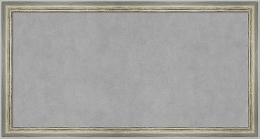 Amanti Art Silver Framed Magnetic Board 14x26 Small Vision Board for use with Magnets, 100% Metal Sheet to Display Items as Office Decor or for Home Organization in mudroom, Kitchen or Kids Room