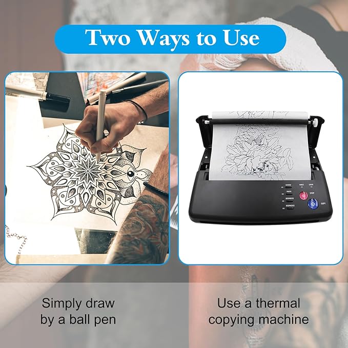 Yangna Tattoo Transfer Paper 50 Sheets A4 Thermal Stencil Paper for Tattoo Artists, 4-Layer Design Works with Thermal Copier Machines & Hand Tracing
