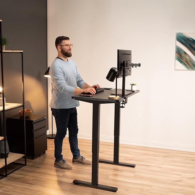 VIVO Electric 43 x 24 in Standing Desk, Memory Height Adjustment, 1B Series, Holds 220 lbs, White Top, White Frame, DESK-1W4W