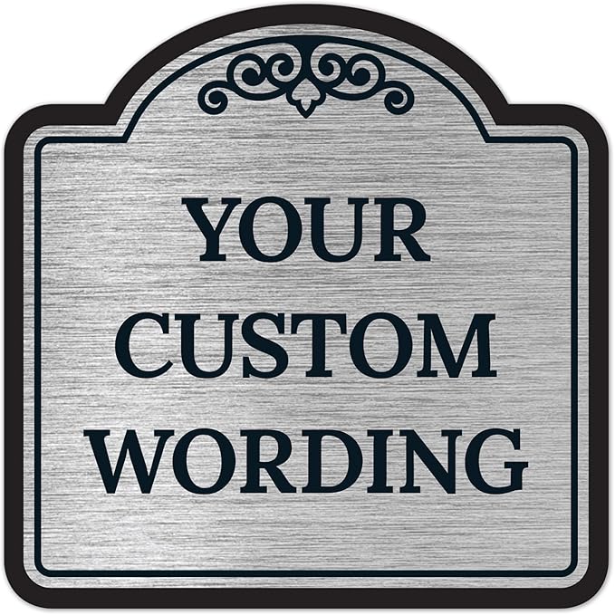 Custom Decorative Sign, Personalized Metal Sign for Business, Driveway, Home, Airbnb, Office Door Plaque, Brushed Nickel Sign, 8x8 Inches, ACM, Fade Resistant, Made in USA by Sigo Signs