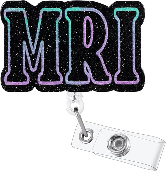 MRI Technologist Badge Reel | Retractable ID Card Badge Holder | Name Tag Medical Work Badge Clip for RN LPN CNA MA ER Night Shift Nurse Nursing Student Doctor | Nurse Gifts | Acrylic｜Alligator Clip