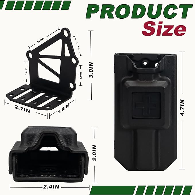 Tourniquet Holder for Gun Holster, Tactical Tourniquet Holder Adapter Mount, Police Gear Accessories with QLS Kit for 3-Hole Holster