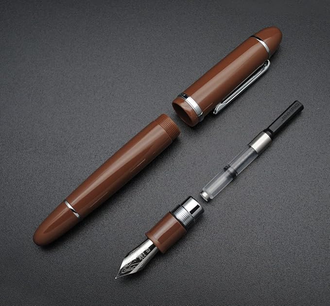 JINHAO X159 Fountain Pen (EF Nib 0.38mm, Coffee with Silvery Clip)