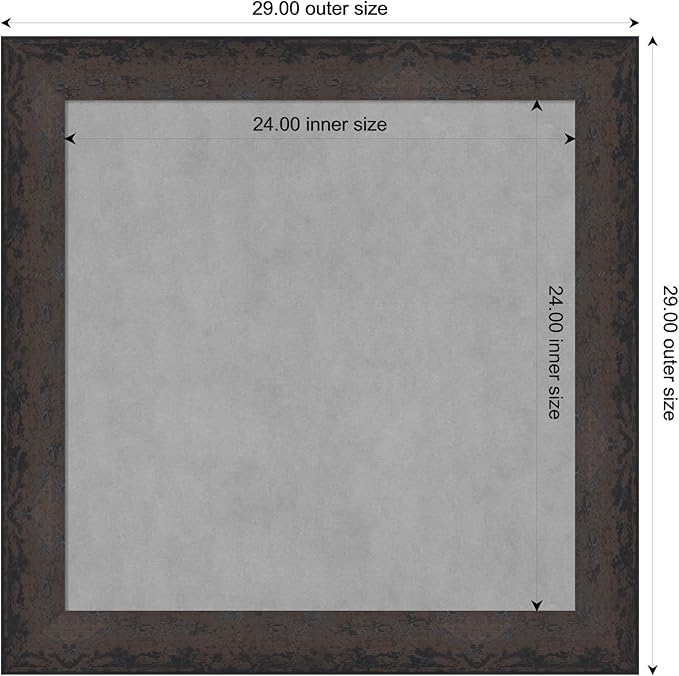 Amanti Art Black Framed Magnetic Board 29x29 Medium Vision Board for use with Magnets, 100% Metal Sheet to Display Items as Office Decor or for Home Organization in mudroom, Kitchen or Kids Room