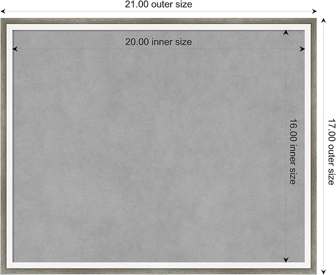 Amanti Art Silver Framed Magnetic Board 17x21 Small Vision Board for use with Magnets, 100% Metal Sheet to Display Items as Office Decor or for Home Organization in mudroom, Kitchen or Kids Room