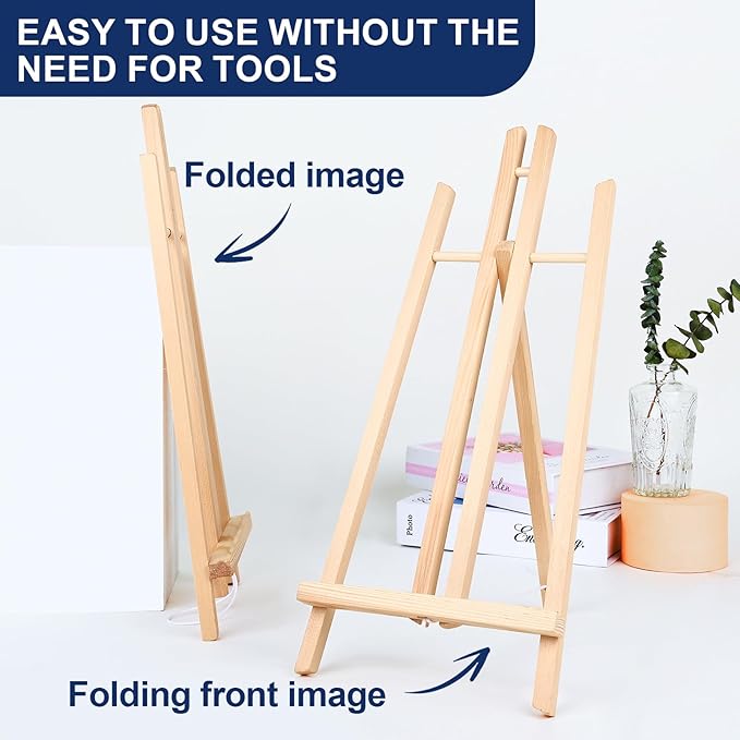 ESRICH 2pcs 17 Inch Tabletop Easels, Easel Stand for Painting,Tripod, Painting Party Easel, Kids Student Desktop Easel for Painting,Paint Easel for Canvas Paint