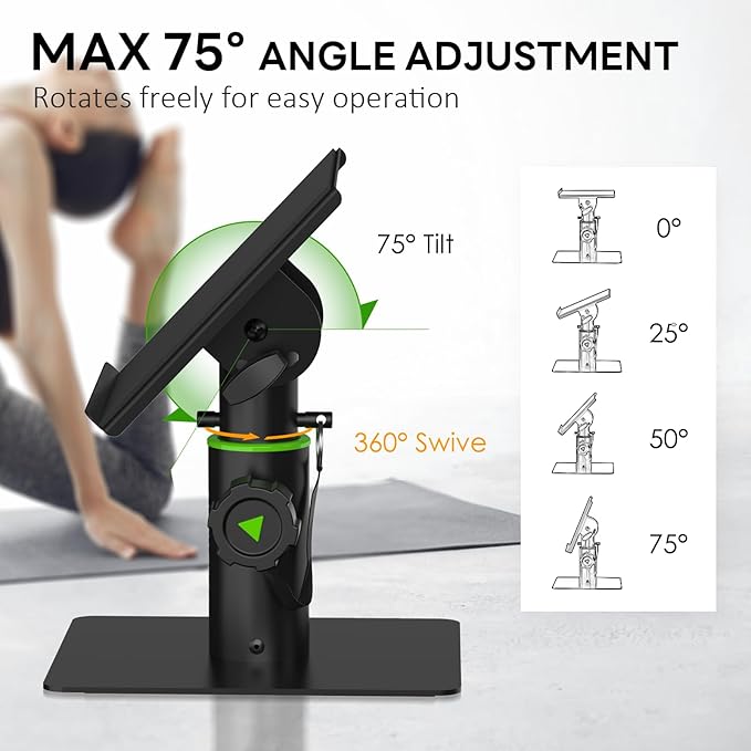 Vondynote Set of 2 Tablet Stand Holders Desktop Stands Angle Height Adjustable for iPad, Phone, mini Monitors, Kindle