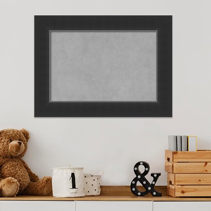 Amanti Art Black Framed Magnetic Board 17x23 Small Vision Board for use with Magnets, 100% Metal Sheet to Display Items as Office Decor or for Home Organization in mudroom, Kitchen or Kids Room