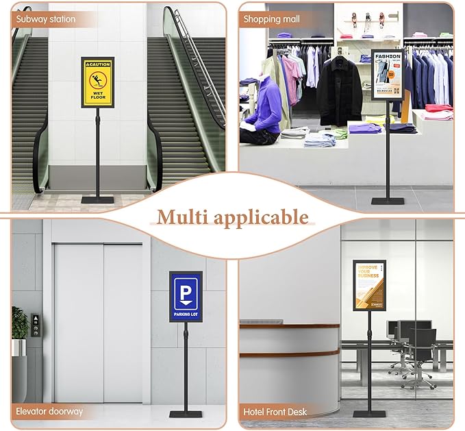 Relx Standing Sign Holder 11 x 17, Adjustable Pedestal Sign Stand, Double-sided Floor Signage Stands for Outdoor Indoor Poster Display