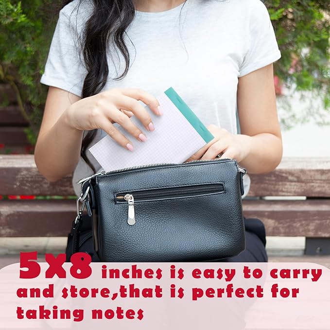 Jetec Small Graph Paper Notepad 5 x 8 Inch Mini Notebook Double Sided Memo Pads Back to School Supply Pocket Notepad Assorted Colors 50 Sheets Graph Paper Notebook(Grid(5x5),8 Pcs)