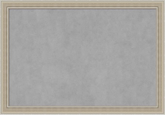 Amanti Art Silver Framed Magnetic Board 28x40 Large Vision Board for use with Magnets, 100% Metal Sheet to Display Items as Office Decor or for Home Organization in mudroom, Kitchen or Kids Room