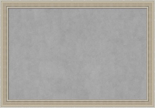 Amanti Art Silver Framed Magnetic Board 28x40 Large Vision Board for use with Magnets, 100% Metal Sheet to Display Items as Office Decor or for Home Organization in mudroom, Kitchen or Kids Room